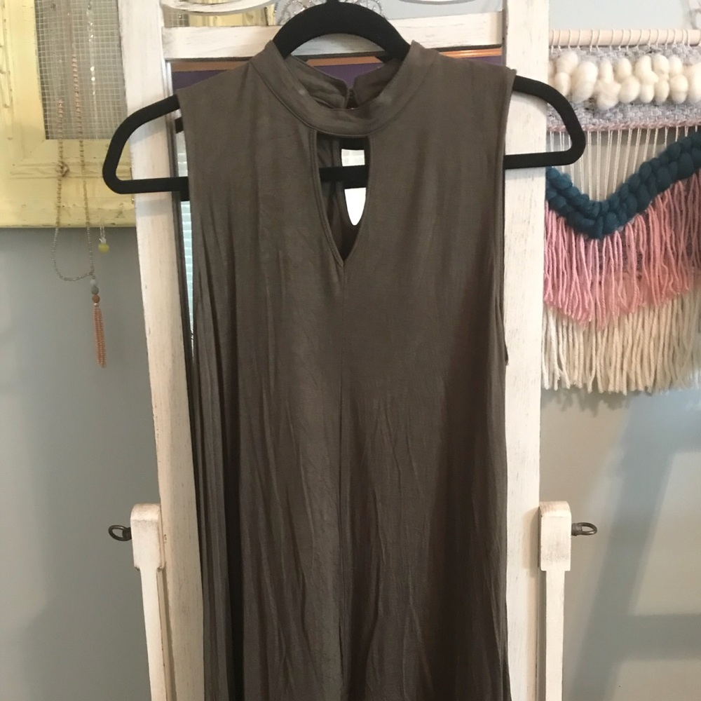 Olive Green Cotton Dress